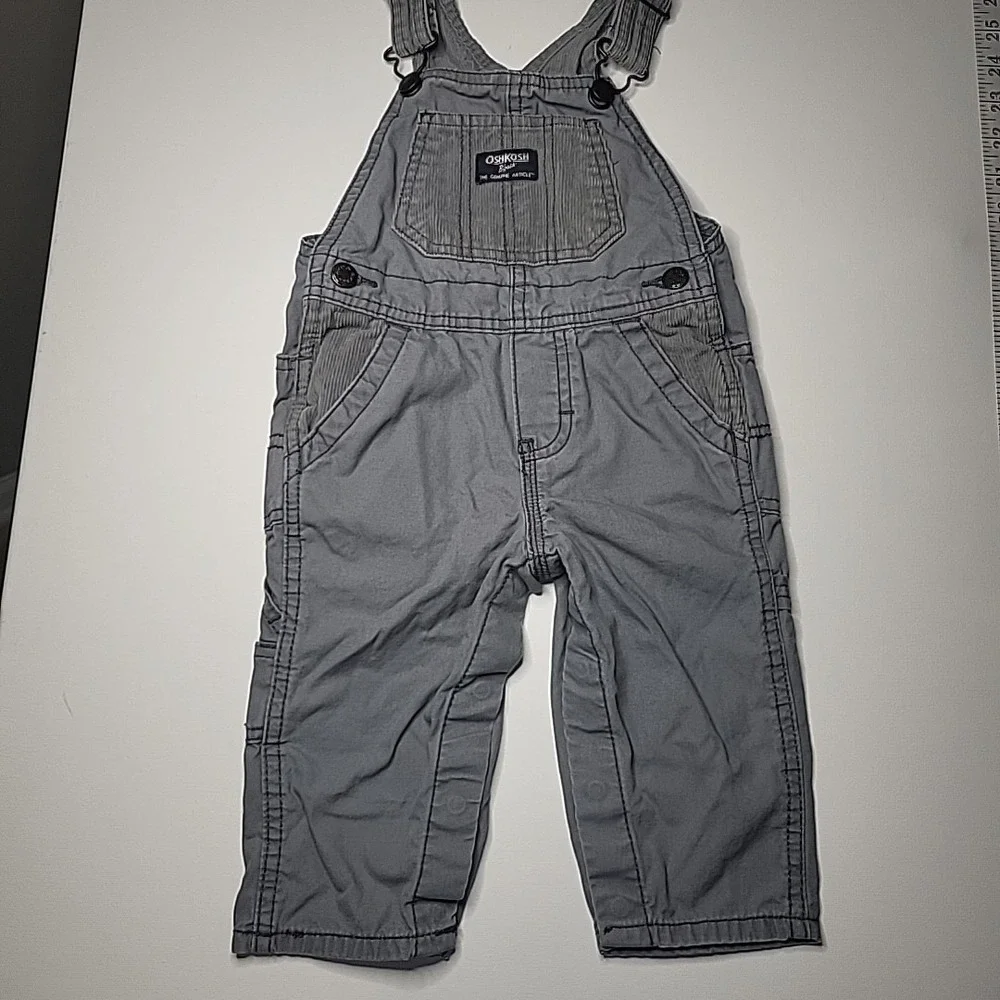 OSHKOSH BGosh Vestbak‎ Gray Overalls Corduroy Detail Size 12M